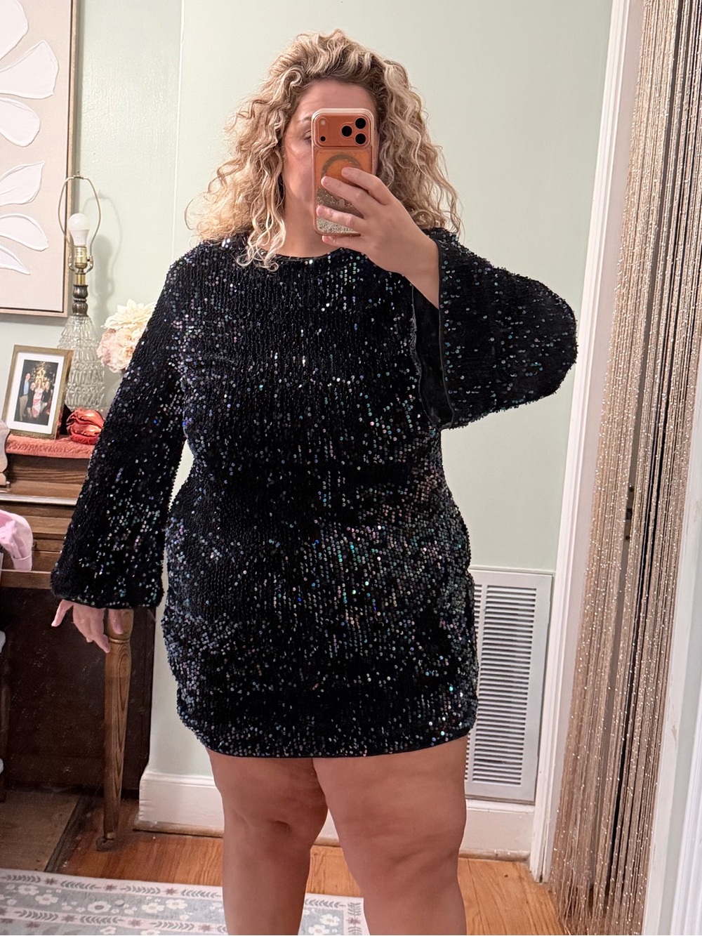 SHEIN Black multicolor Sparkle Sequin Mini Dress